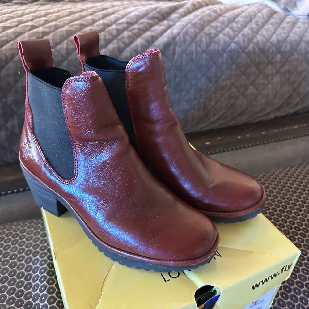 Fly London Women's Red Ankle Booties